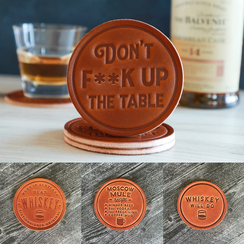 BowLift | Funny Leather Coasters