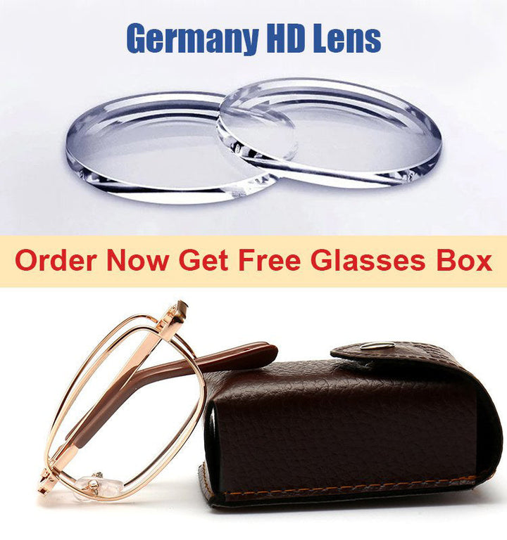BowLift | Elderly metal frame resin folding reading glasses