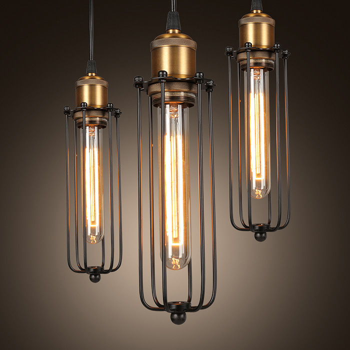 BowLift | Industrial Pendant Light in Retro Design – Vintage Hanging Lamp with Metal Grid