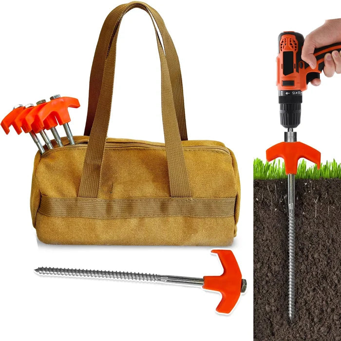 BowLift | 8" Screw Tent Pegs - Screwable Ground Anchors