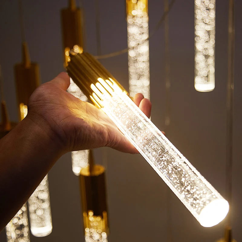 BowLift | Glass Pendant Lamp in Cylinder Shape - Lustreau