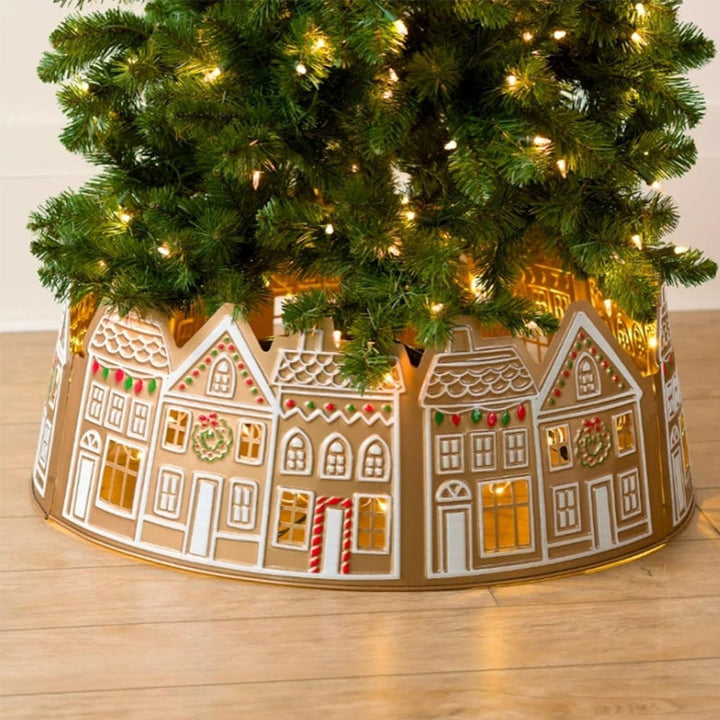 BowLift | LED Gingerbread House Christmas Tree Collar Tree Skirt