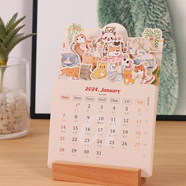 BowLift | 2024 Desk Calendar with Wooden Frame