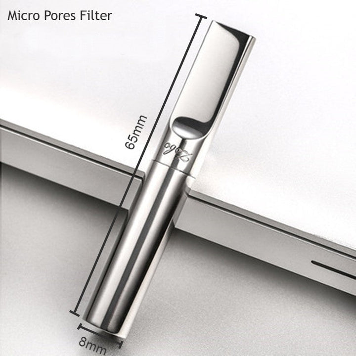 BowLift | Portable Reusable Stainless Steel Cigarette Filter Holder, with Tar Filter & Detachable Design