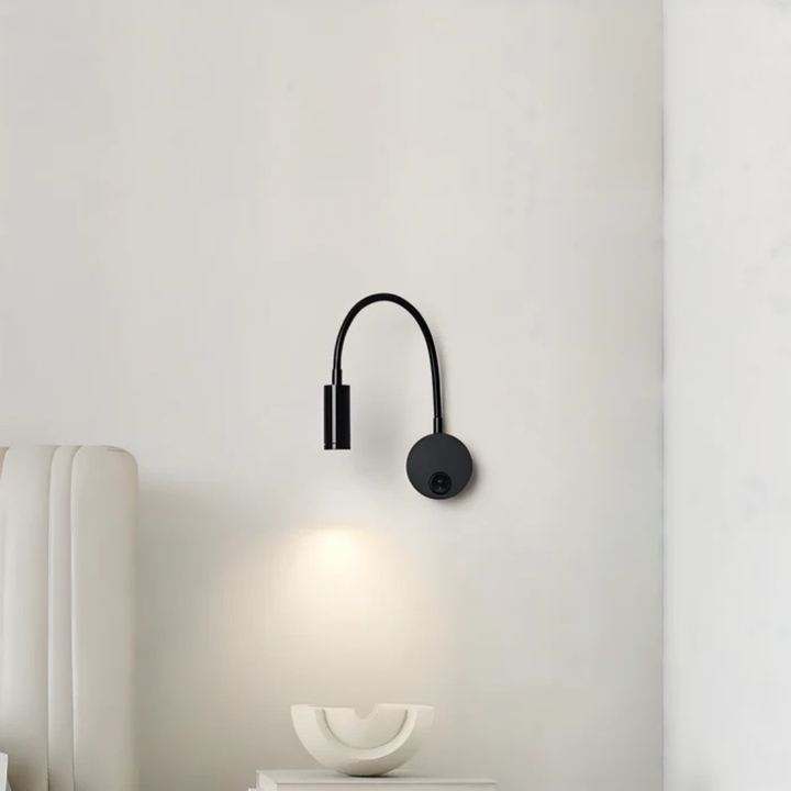BowLift | Wireless LED Wall Light with Flexible Arm in Black
