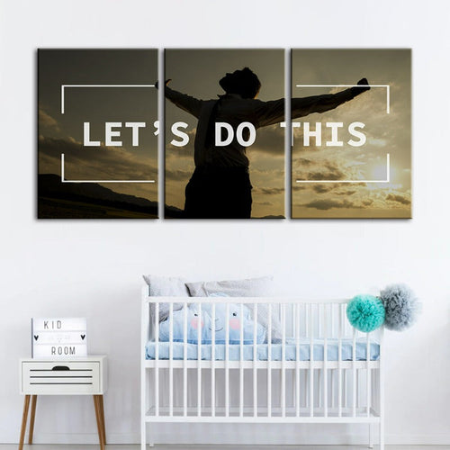 Let's Do This-Canvas Wall Art Painting 3 Pieces | Bowlift