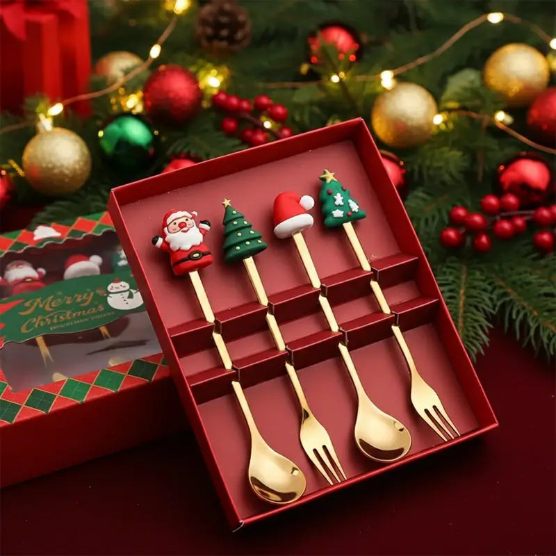 BowLift | Stainless Steel Christmas Utensil 4-Piece Sets