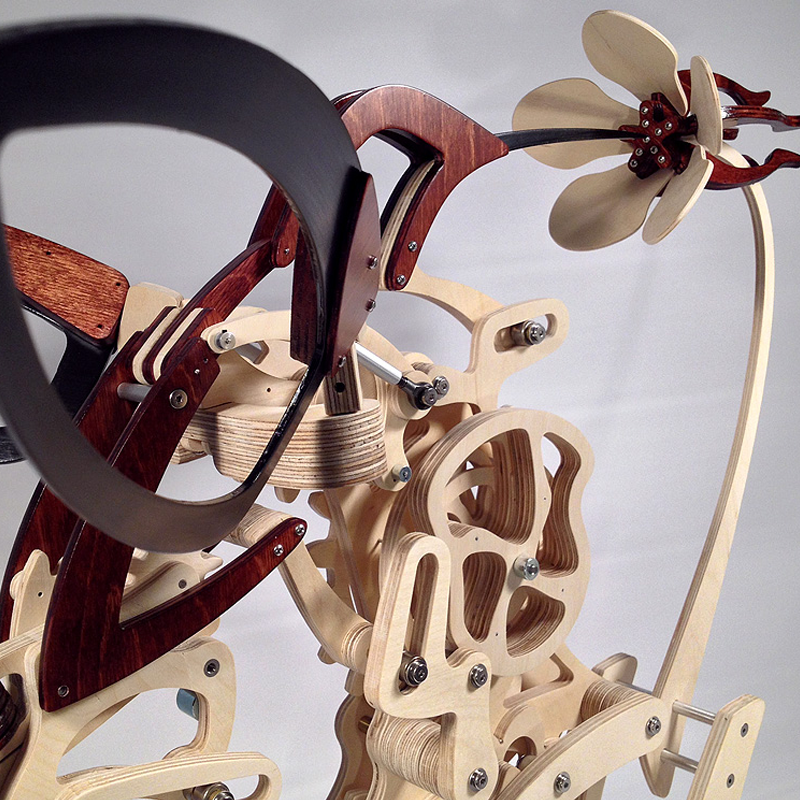 BowLift | Wood Kinetic Hummingbird Sculpture