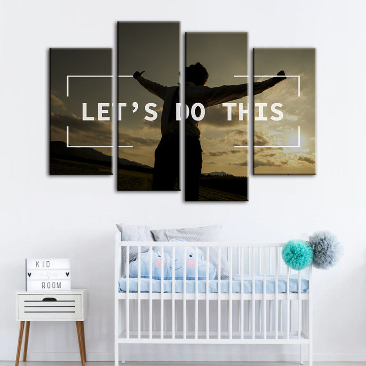 Let's Do This 4 Piece - Canvas Wall Art Painting | Bowlift