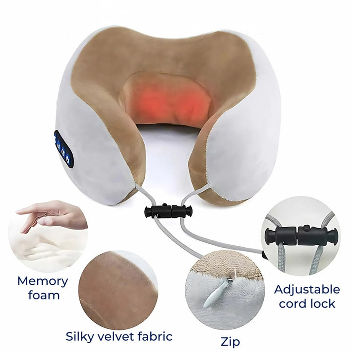 Eleviva | U-Shaped Neck Massager – Travel Pillow with Memory Foam – Elevation – Back Support – Snoring – Legs – Relaxation Bowlift