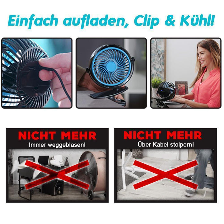 360 ° Portable & Rechargeable Lithium-Ion Fan | Bowlift