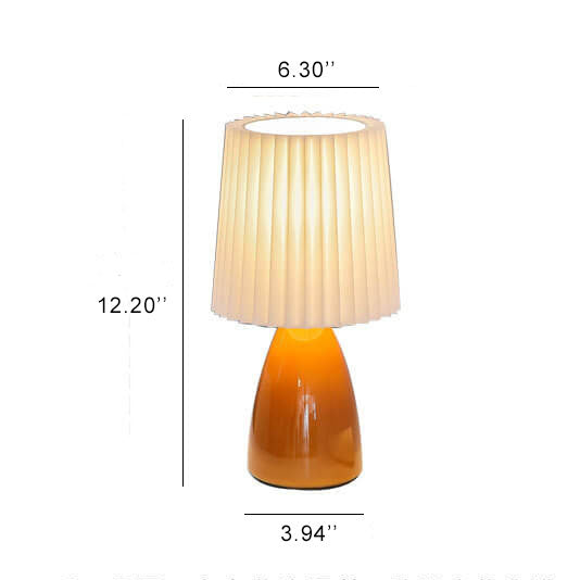 BowLift | Scandinavian Retro Table Lamp with Pleated Shade and Glass Base