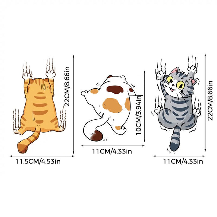 Cute cat comic stickers for cars | Bowlift