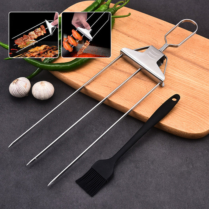 3 Way Grilling Skewers, Stainless Steel Skewers for BBQ | Bowlift