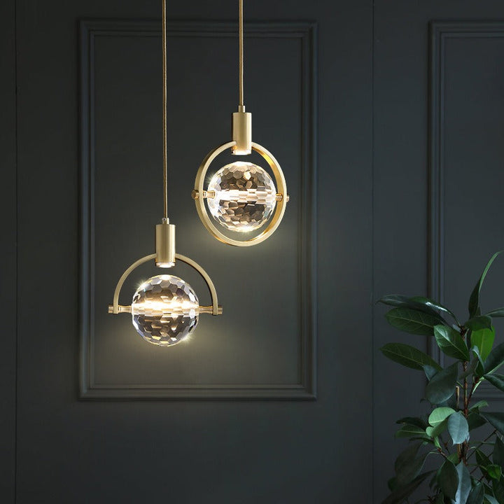 BowLift | CrystalChic Pendant Light - Ring-shaped LED Ceiling Lamp with Sparkling Crystals
