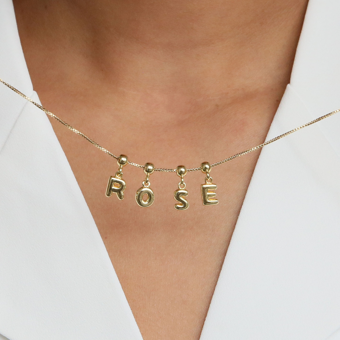 BowLift | Dainty Satellite Bubble Letter Name Necklace