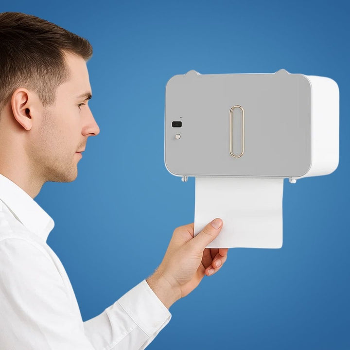 CleanGuard | Touch‑Free Toilet Roll Dispenser – Sensor‑Activated – Auto‑Fold Cut – For Busy Washrooms Bowlift