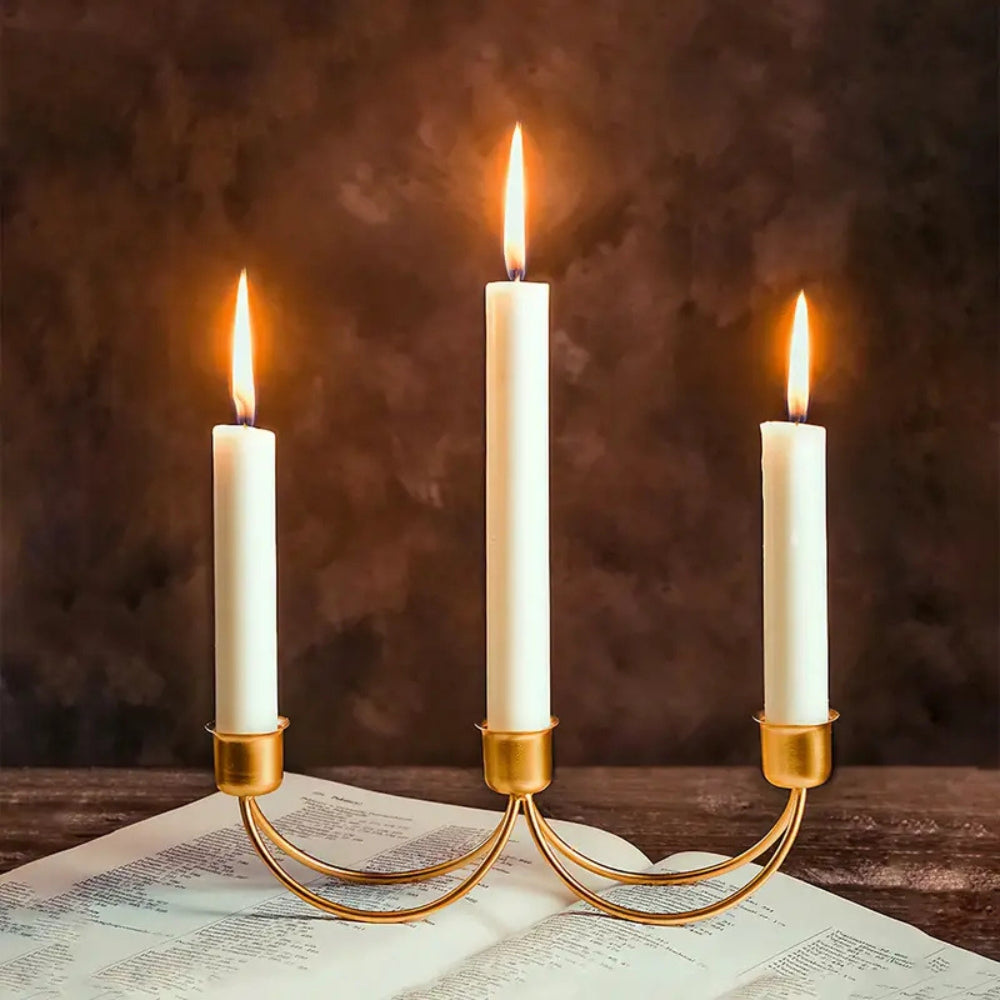 BowLift | Gilded Trio Iron Candle Holder