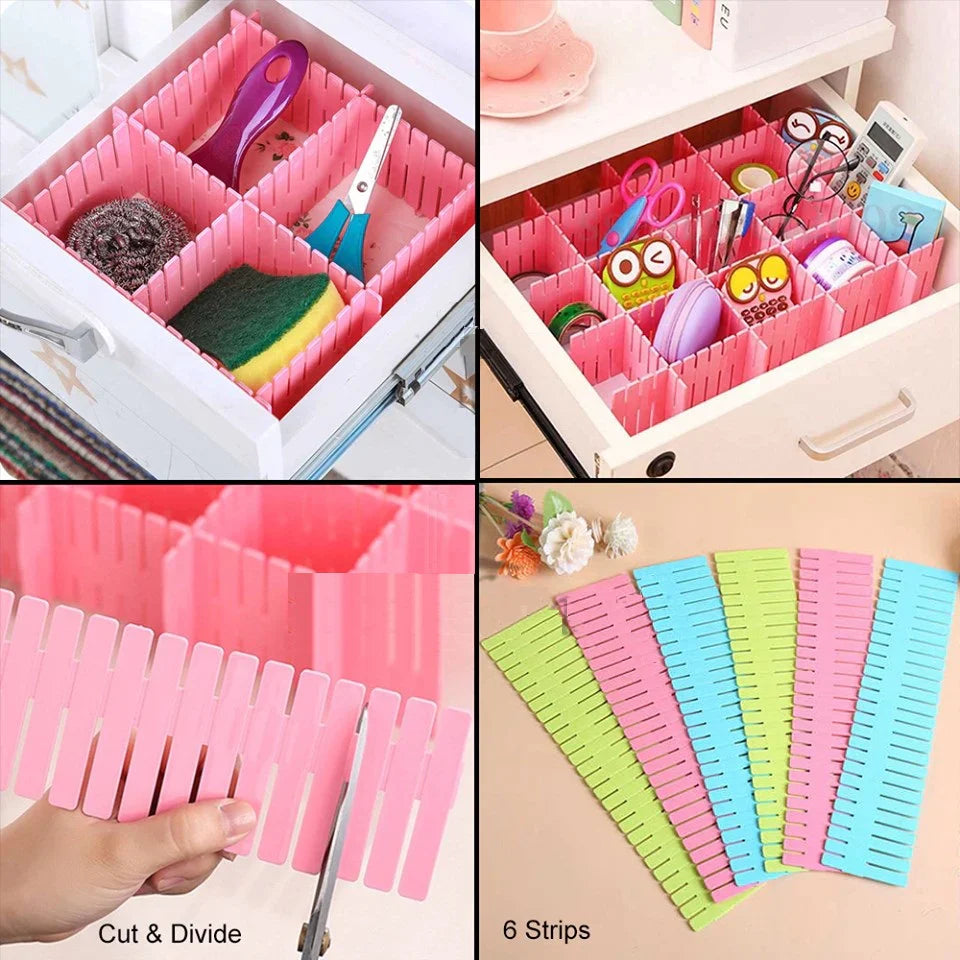 Drawer Divider 4 Strips Adjustable Drawer Organizer Bowlift
