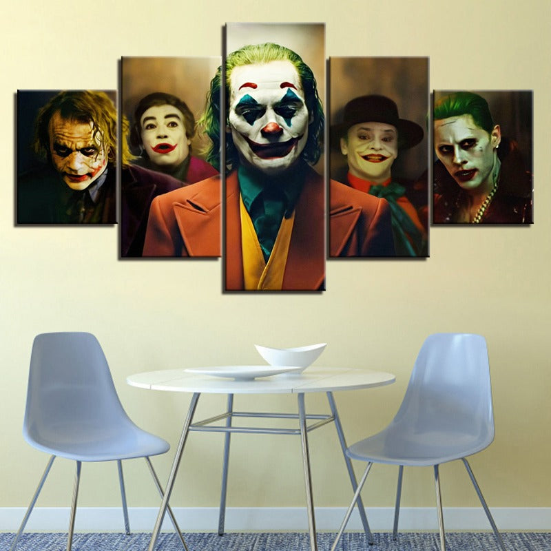 Joker Versions - 5 Piece Canvas Wall Art Painting | Bowlift
