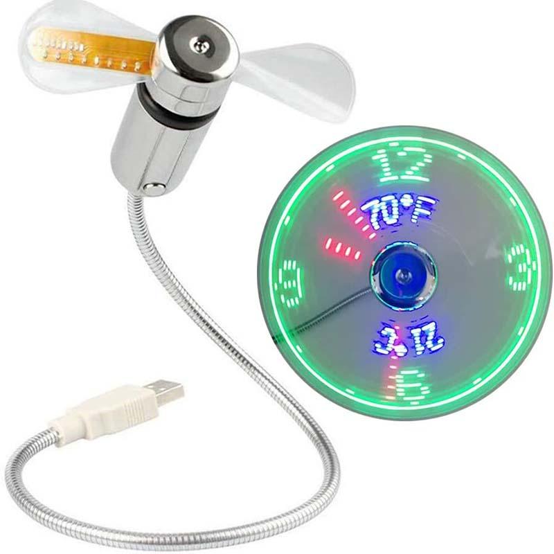 USB Fan with LED Clock Lighting | Bowlift