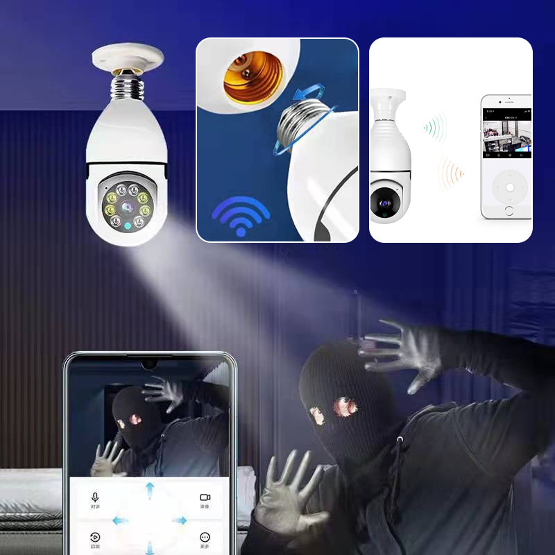 Wireless security camera without cables with light bulb | Bowlift