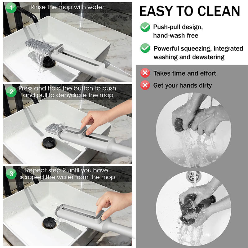 BowLift | Rotatable Self-Squeeze Mini Mop with Crevice Brush