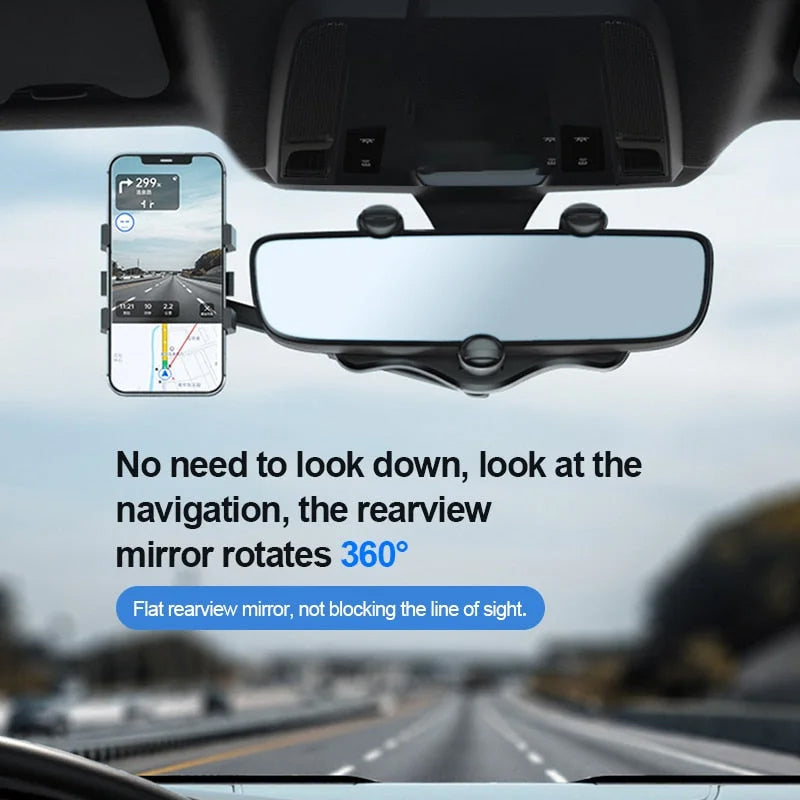 BowLift | Multifunctional 360 Rotatable Car Rearview Mirror Phone Holder