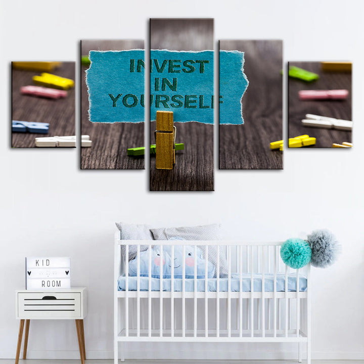 Invest In Yourself 5 Piece - Canvas Wall Art Painting | Bowlift