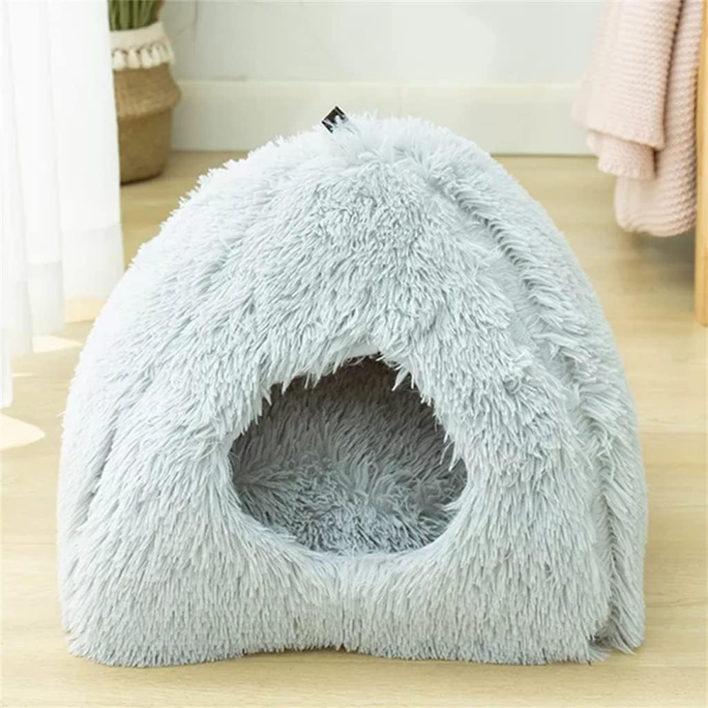 FurryHaven • Plush Cave Cat Bed