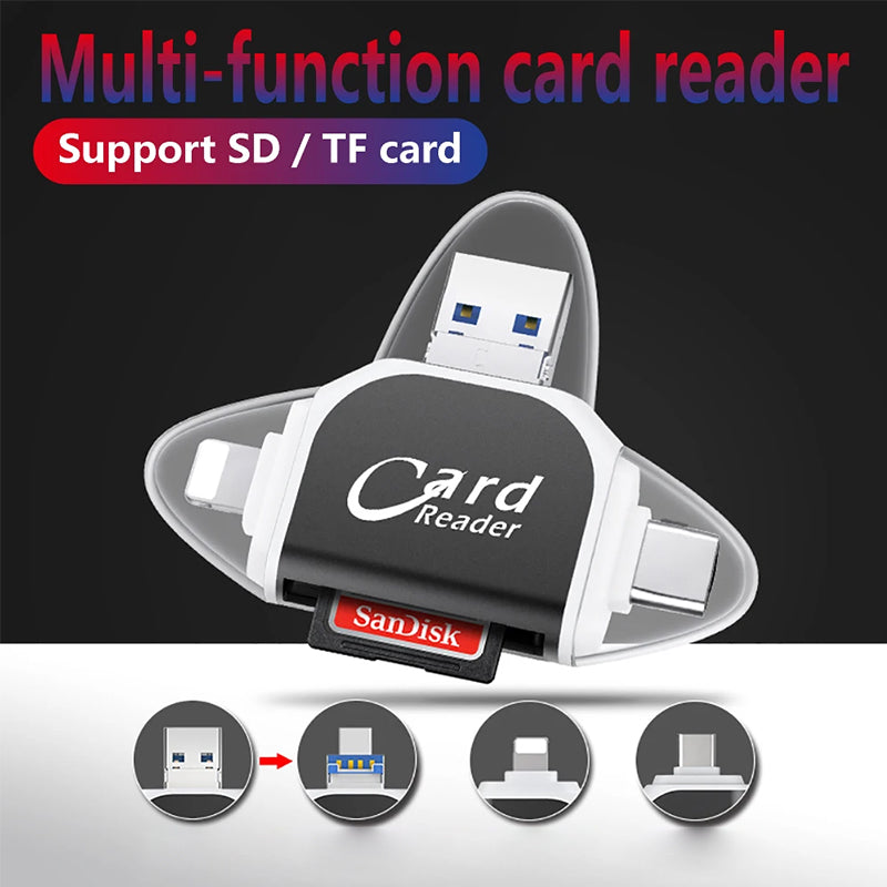 BowLift | New Multi-Port 4 in 1 Universal SD TF Card Reader