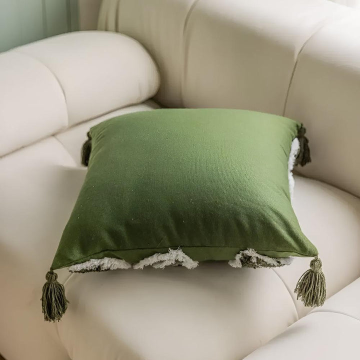 BowLift | Plush Leaf With Tassel Cushion Cover