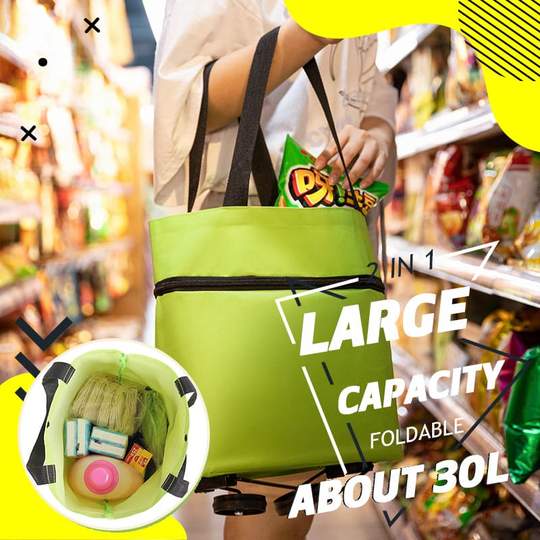 BowLift | 2 In 1 Folding Shopping Cart Tote Bag