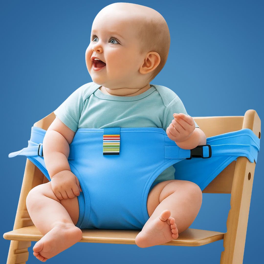 SeatGuard | Baby Chair Harness – Secure Adjustable Fit – Breathable Cotton Fabric – Portable Dining Safety Solution for Travelling Parents Bowlift