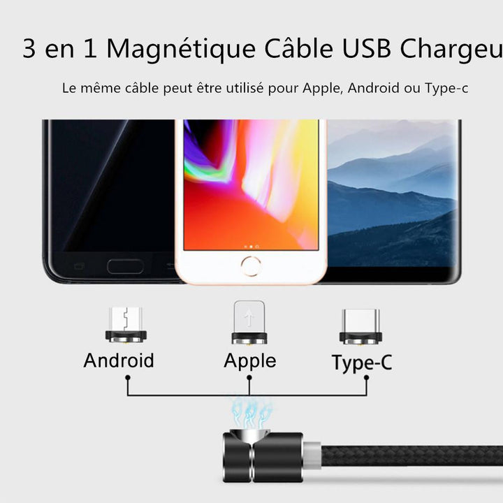 3 In 1 Magnetic Usb Charging Cable With Led Light | Bowlift