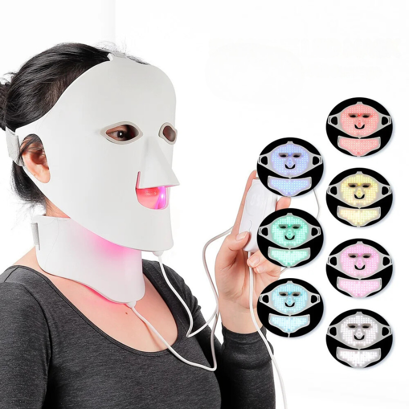 BowLift | LED Light Therapy Mask Luminex 7 | 7 Colors Light for Face & Neck | 168 LEDs | Skin Rejuvenation with Silicone Comfort