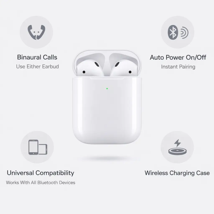 BowLift | 2nd Generation Wireless Earbuds with Charging Case - Affordable Bluetooth Earphones for iPhone