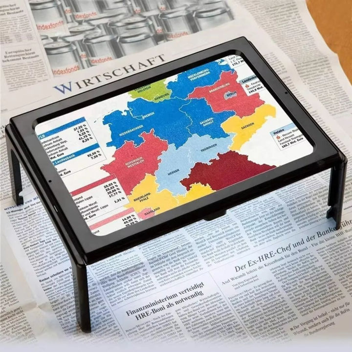 BrightView | 3x Page Magnifier with LED Light – Full Page View – Lightweight & Hands-Free – Ideal for Seniors & Low Vision Users Bowlift