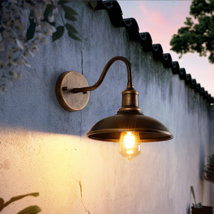 BowLift | Antique Brass IP65 Waterproof Outdoor Wall Lamp