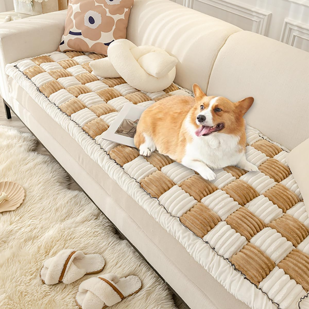 Fuzzy Cream • Colored Dog Sofa Cover