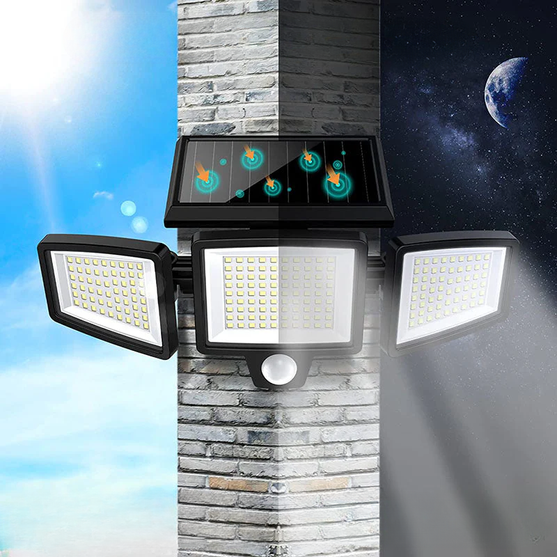 Solar-powered security light with motion detector – LED outdoor spotlight for home and garden | Bowlift