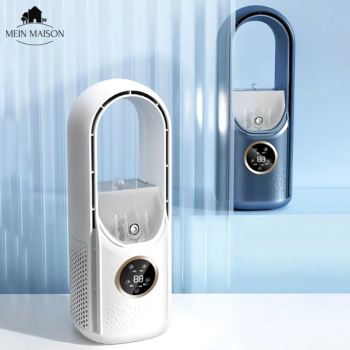 Airevo Air Cooler | Blade-less USB Fan | 6 Levels | Silent & With Timer | Air Humidification | Bowlift