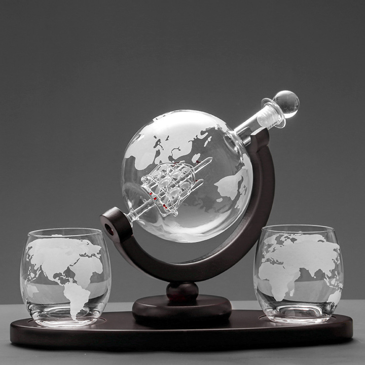 BowLift | AtlasWhisk | Whiskey Globe Set Premium Drinkware for Enthusiasts