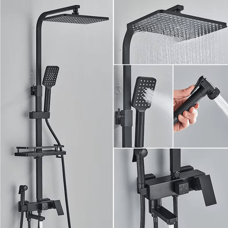 BowLift | RainFlow Luxe Rain Shower Set – adjustable brass shower fixture with 4 functions