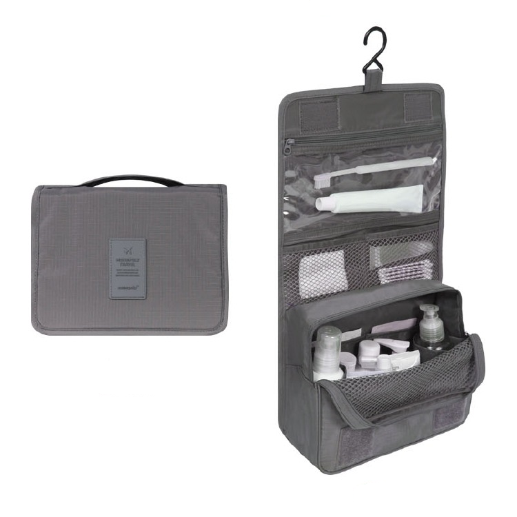 BowLift | TravelEase – Water-repellent Cosmetic Bag with Hook and Compartments | Travel Toiletry Bag