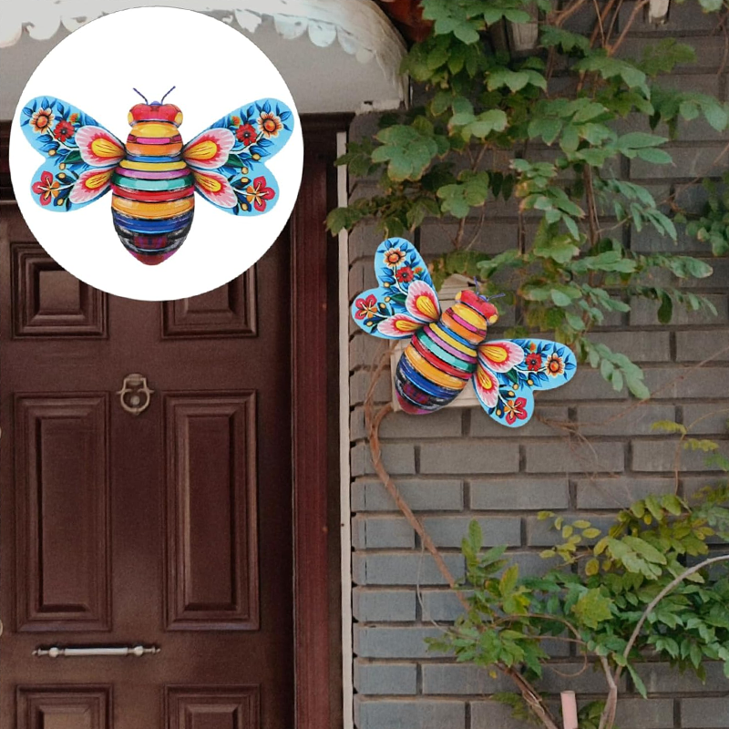 BowLift | Iron Bee Art Sculpture Hanging Wall Decorations for Garden