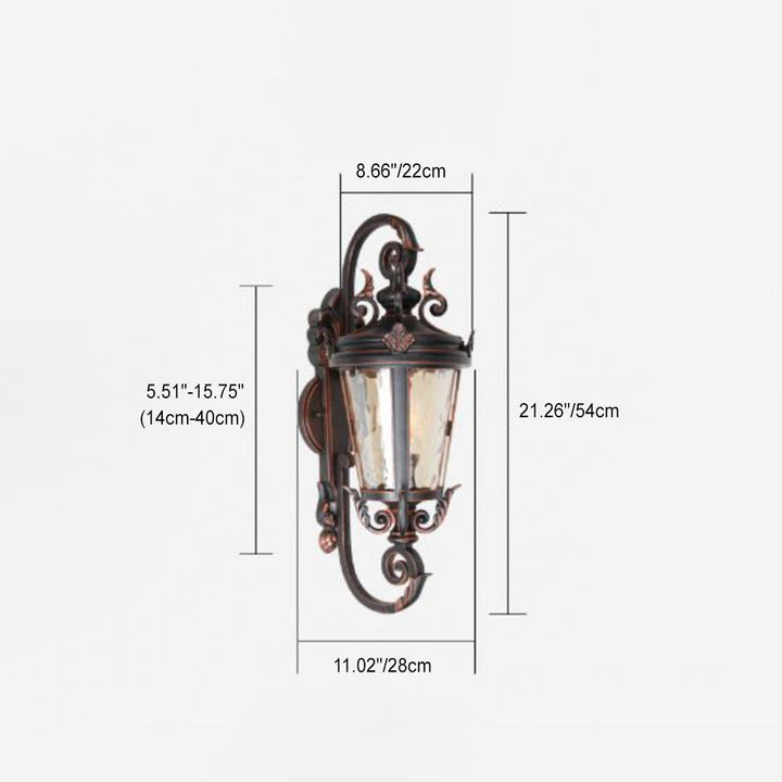 Traditional European Waterproof Aluminum Glass Cylinder 1-Light Wall Sconce Lamp For Outdoor Patio | Bowlift