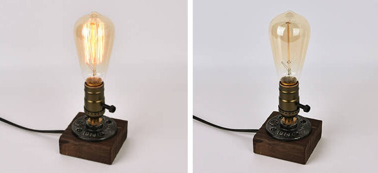 BowLift | Vintage Industrial Iron Light Bulb 1-Light Table Lamp