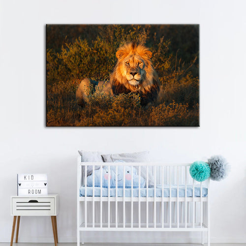 Divine Sunset Lion - Canvas Wall Art Painting | Bowlift