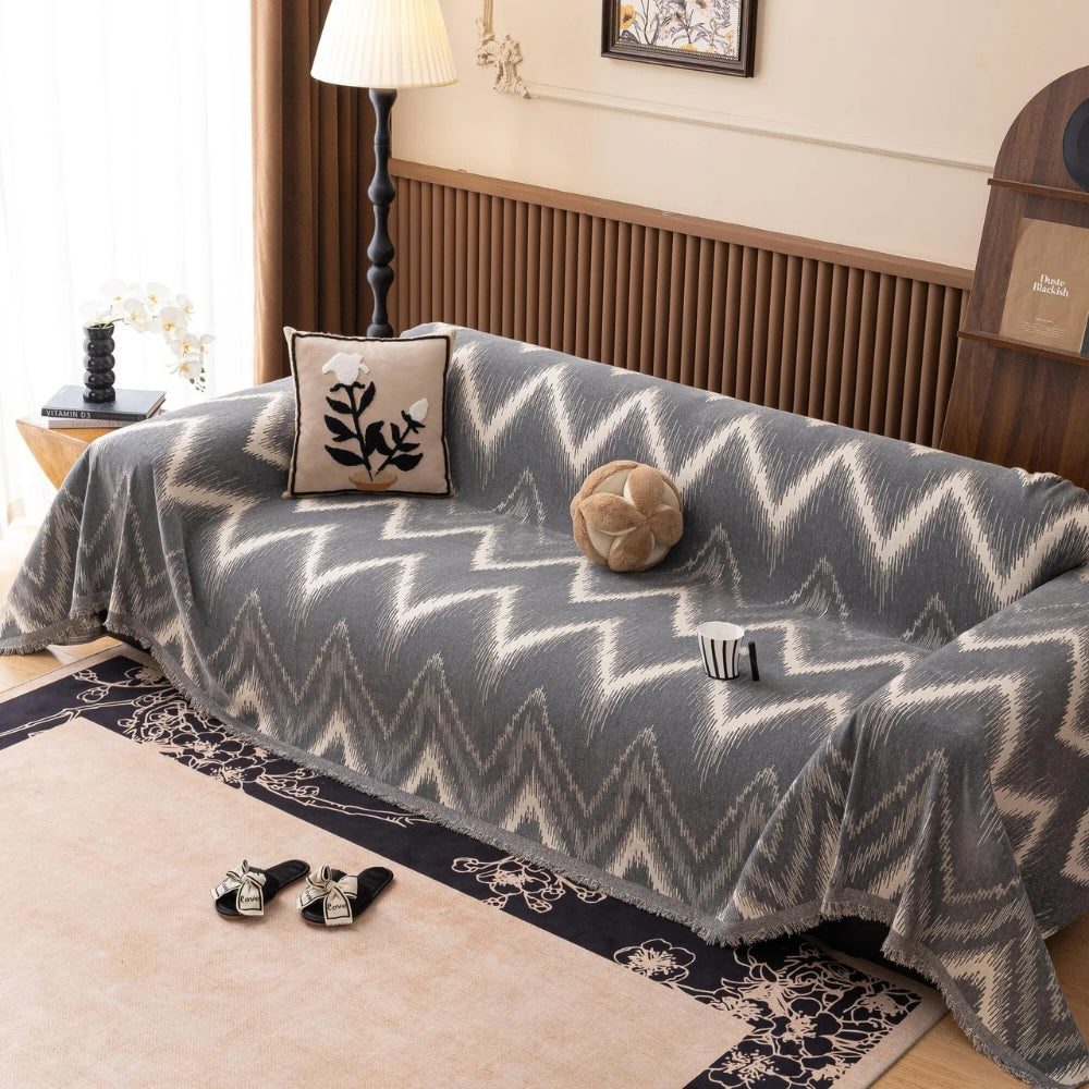 BowLift | Ochre Streak Textured Sofa Cover